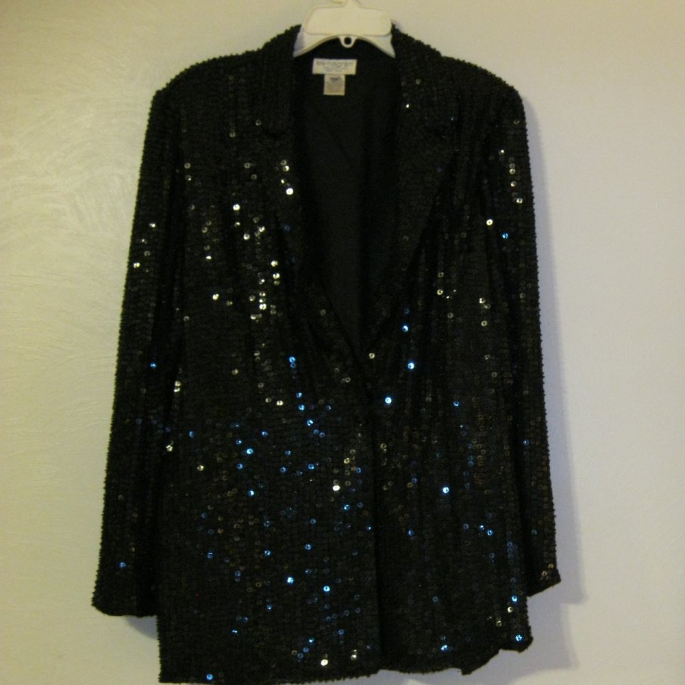 silk sequined evening jacket